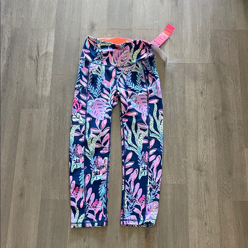 Lilly Pulitzer Pink and Blue Luxletic xxs leggings NEW